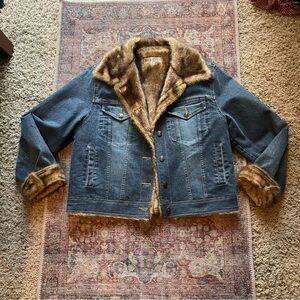Vintage Marvin Richards Denim & Faux Fur Collar Jacket